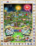 Charles Fazzino 3D Art Charles Fazzino 3D Art Celebrating 50 Years of Super Bowl (DX)
